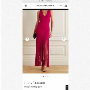 HERVE LEGER FRINGE BANDAGE GOWN